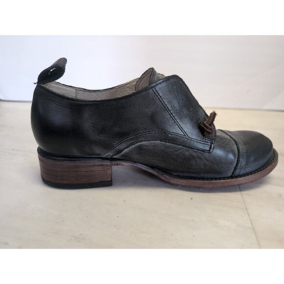 Freebird Mabel Black Leather Distressed Oxford Shoes 8 Kurt Cobain Hipster 70s - Picture 12 of 16